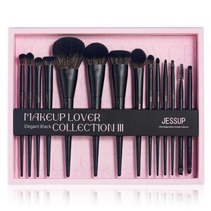 Jessup 14Pcs T336-G Black Kabuki Makeup Brushes Set With Gift Box